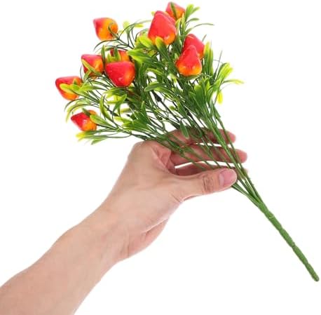 Cabilock 25pcs Artificial Strawberry Stems - Faux Strawberry Bunch, Rustic Fake Fruit Branches for Home Decor Party Centerpieces Photography Props - Image 3