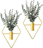 Jexine 4 Pcs Hanging Artificial Planters Wall Decor, Gold, Eucalyptus by Jexine