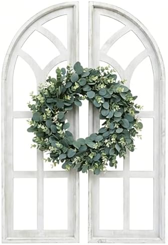 Set of 2 Cathedral Arch Window Frame Wall Decor - 36" Large Wood Wall Art by SwallowLiving