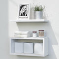 RICHER HOUSE White Floating Shelves Bathroom, Small Wall Shelf Over Toilet by RicherHouse