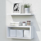 RICHER HOUSE White Floating Shelves Bathroom, Small Wall Shelf Over Toilet by RicherHouse