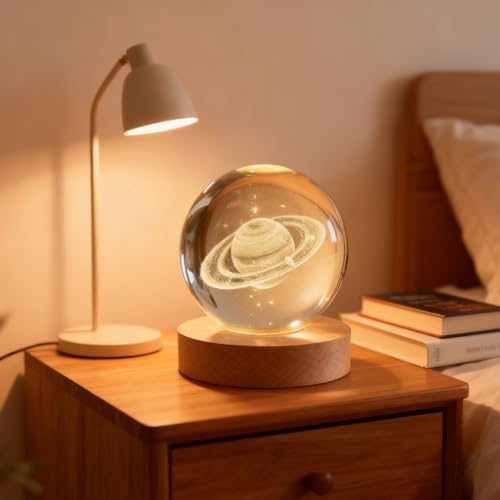 3D Saturn Crystal Ball 2.4 in Universe Gifts for Space Enthusiasts - Image 4