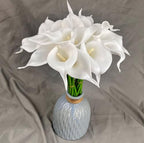Real Touch Calla Lily Artificial Flowers Wedding Bridal Bouquet 12Pcs White - Image 2