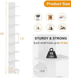 Qupui 8 Tier Wall Shelf Unit, 63 Inch Floating Storage, 9.3 Inch Wide,White - Image 2