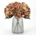 6Pcs 13" Light Brown Silk Hydrangea Artificial Flowers by Blooming+Paradise
