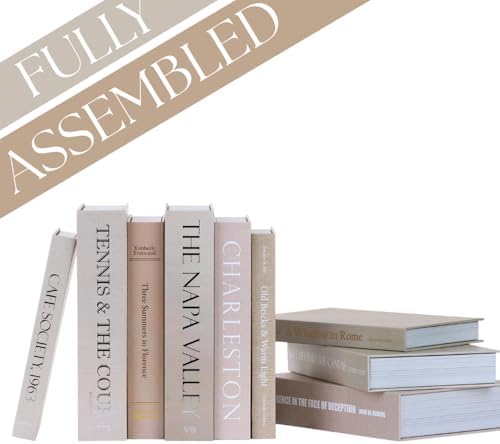 9 Faux Books Neutral - Decorative Box with Hidden Storage, Neutral Home Accessory, Bookshelf Accent, Coffee Table Book, Home Staging Accessory, Paper Wrapped Books - Image 2