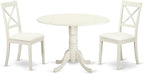 East West Furniture DLBO3-LWH-LC 3 Piece Modern Dining Table Set Contains a by EastWestFurniture