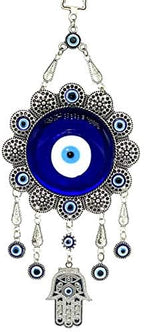 Blue Evil Eye Hamsa Hand Wall Hanging Ornament Decor, Sunflower Design by Betterdecor