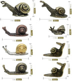 8pcs Brass & Alloy Snail Statue mini Ornaments Retro、Antique Whimsical Cottagecore Decor, Brass Decor for Living Room、Desk and Bookshelf Figurines, Outdoor Garden Landscaping - Image 3