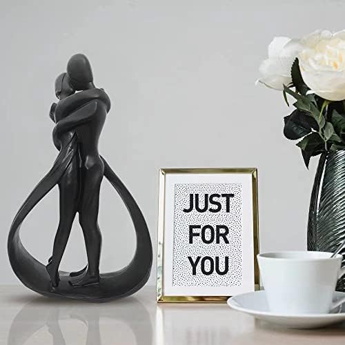 Resin Couple Modern Sculptures Home Decor Romantic Gift for Weddings Valentine's Day and Anniversaries Decoration Figurine for Girlfriend, Bridal Shower, Engagement (Black) - Image 6