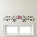 Birminwind Metal Flower Wall Art above Door: 3D Floral Wall Décor above Window with Bird Leaves - 32.28" French Country Decoration above Bed Couch Tv (Colorful) by Birminwind