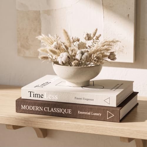 Decorative Coffee Table Books, Set of 2 Brown Faux Book Storage Boxes by ZOTEdecor