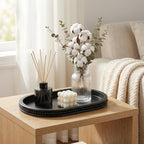 Hanobe Black Decorative Trays for Living Room Coffee Table, Beaded Edge - Image 6