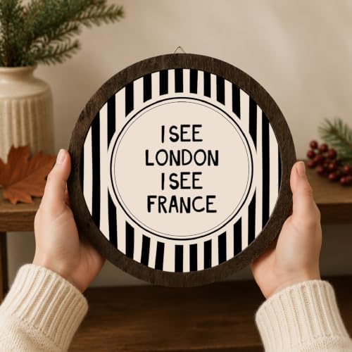 Funny Bathroom Wall Art Decor,I See London I See France Neutral - Image 4