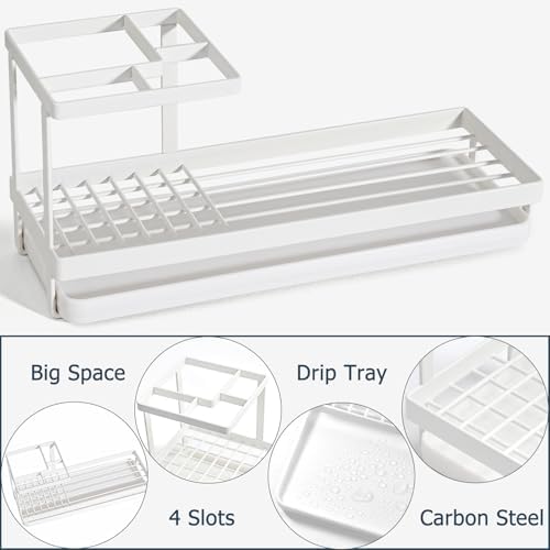 Toothbrush Holders for Bathrooms, 4 Slots Metal Tooth Brushing Organizer - Image 4