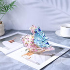 LCCCK Hand Blown Glass Conch Shell Sculpture, Sea Glass Art Figurines, Beachy Room Decor, Pink Conch Shell Decorative Statues, Sea Shell Coastal Decor for Shelf House Room, Beachy Gifts - Image 4