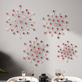 Blulu 4 Pcs Red Wall Decor Bling Crystal Wall Art Cast Iron Rhinestones by Blulu