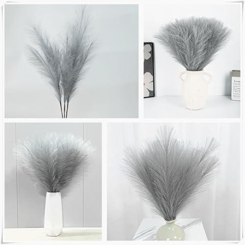 CATTREE Artificial Pampas Grass Stems, Light Gray, 18 Inch, 30 Pcs - Image 3