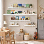 72inch Long Floating Shelves for Wall Decor, 3-Set Shelves with Lip, White - Image 7