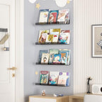 upsimples 4 Pcs 15" Acrylic Shelves for Wall Decor and Display, Clear Black - Image 4