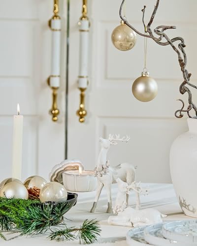 DN DECONATION 2pcs White Christmas Reindeer Statue, Christmas Home Decor - Image 3