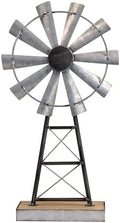 Charming Tall Galvanized Windmill Decor, Metal Windmill Accent for Farmhouse Shelf Decor and Living Room, Adding a Touch of Rustic Farmhouse Decor to Your Home Space by MACVAD