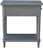 IC INTERNATIONAL CONCEPTS Solid Wood Narrow Side Table in Heather Gray Antique - Image 6