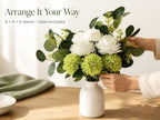 Fake Flowers Bouquet with Vase Faux Silk Flowers Mums Peony Eucalyptus - Image 4