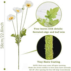 Artificial Poppies, White Silk Poppies Artificial Flowers - 24x Blooming California Poppy Flower Artificial Plus 8X Buds for Home Decoration, WHWH8 - Image 3