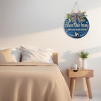 3D Bless This Home and All Who Enter Wooden Front Door Signs，Door Decorations Hanging,Christian Jesus Home Porch Wall Decor，Spring Wreaths，Door Wreaths for Front Door Outside All Season（Blue） - Image 5
