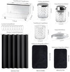 Glass Bathroom Accessories Set, Bathroom Set with Shower Curtain and Rugs, Soap Dispenser, Soap Dish, Cup, Qtip Jar, Toothbrush Holder, Stylish & Functional Bath Decor for Home, Apartment - Image 4