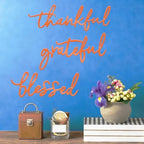 3 Pieces Thankful Grateful Blessed Letter Sign Metal Wall Decor - Image 6