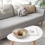 Deobath Large Decorative Bowl - Fruit Bowl for Kitchen Counter - Modern Decorative Bowl for Home Decor,Key Bowl for Entryway Table - Artificial Stone Beige - Image 2