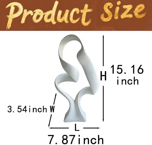 15" Modern Abstract Ribbon Decorative Sculpture, Knot Sculptures,Home Decor,Coffee Table Statues,Dining Living Room Desk Decor（Milky White） - Image 5