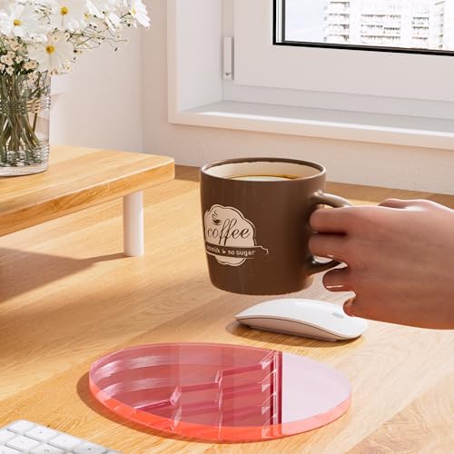 Acrylic Coaster Decorative Plates,Office Desk Accessories, Clear Dinosaur Egg Shape Coffee Cup Decor, Perfect for Tabletop Protection and Display. - Image 3