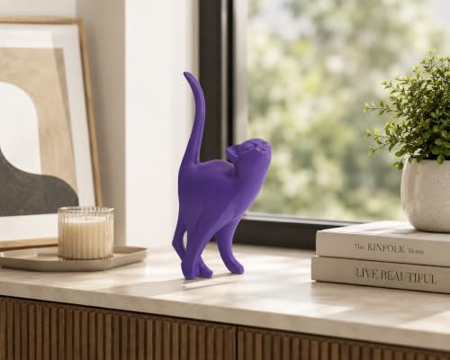 7 Inch Purple Proud Cat Statue - Image 4