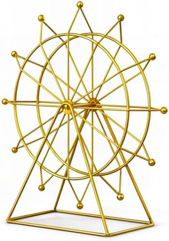 Ferris Wheel Bookshelf Decor Gold Modern Gift - Shelf Decor Accents Ornament - House Decorations Living Room - Fireplace or Desk Decor - Entryway Decor. (Art Deco) by ARTACCEN