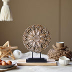 Small Wood Colour Minimalist Round Statue Above Cabinet Decor Kitchen,Modern Decorative Sculpture Home Decorations for Living Room Coffee Table,Office Decor Items,Center Pieces Decoration (Brown) - Image 4