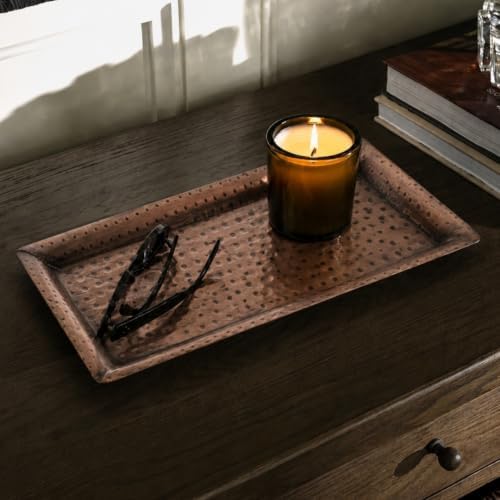 Monarch Abode Decorative Tray – 16-Inch Hand Hammered Antique Copper Metal Bathroom Tray Countertop, Vanity Trays Organizer, Perfume Plate for Dresser, Kitchen Countertop Large Fruit Platter - Image 7