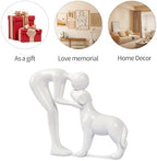 Abstract Person and Dog Sculpture Head-to-Head Figurine White - Image 5