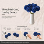 Mandy's 12pcs Artificial Royal Blue Ball Chrysanthemum Flowers - Image 6