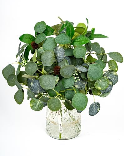 4-Pack Artificial Eucalyptus Stem 16" Faux Greenery Bouquet Berry - Image 4