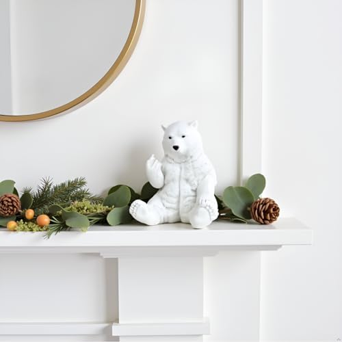 JFSM INC. Polar Bear Raising Middle Finger Figurine Funny Hilarious Decor - Bear Lover Gifts, Cabin Themed Decor, - Image 4