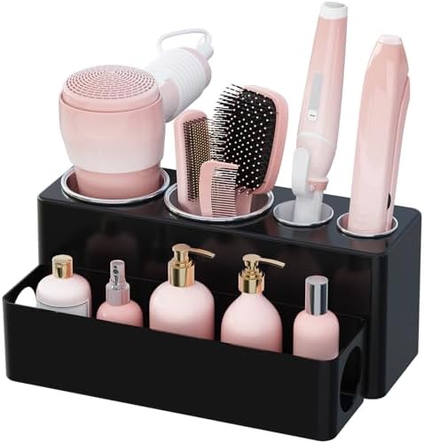 Lifewit Hair Tool Organizer Dryer Holder Countertop with 4 Cups, Black by Lifewit