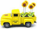 Sunflower Farm Truck Decor, 5.7 Inch Vintage Metal Pickup Tabletop Decor by YIPRONS