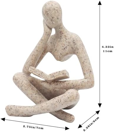 Jinkoozz Reading Women Statue, Thinker Sculptures, Abstract Art Ornament, Modern Aesthetic Figurine Decoration, Suitable for Home Living Room Bedroom Office Shelf Table Desk Bookshelf Decor - Image 6