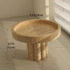 Natural Travertine Tray with Leg, Round 7.1" Vanity Decorative Tray for Countertop Organizer, Catchall Tray for Perfume, Candles, Jewelry Dish - Image 4