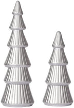 WONDROUS' DECO Wooden Christmas Tree Figurine, Table Silver Tree Figurine by WONDROUSDECO