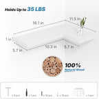 Floating Corner Shelves Wall Mounted with Invisible Brackets Set of 3 - Image 3