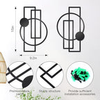 OYEFLY 2 Pcs Metal Abstract Wall Art,Modern Geometric Decor (Black, style 1) - Image 3